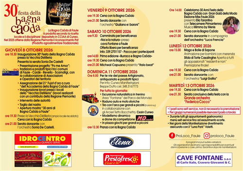 30^ edizione della Festa della Bagna Caoda 2026