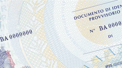 Documento di identità provvisorio.
